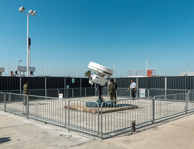 Realistic Clean Outdoor Static Display Of Single Surveillance Or Sensor System